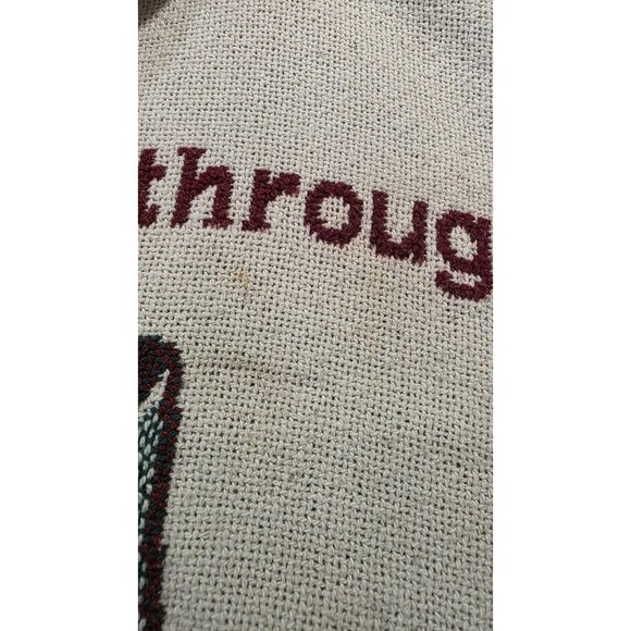 Vintage Christmas-Themed Woven Cotton Throw Blanket 47" X 70" Made In Spain - Picture 8 of 8